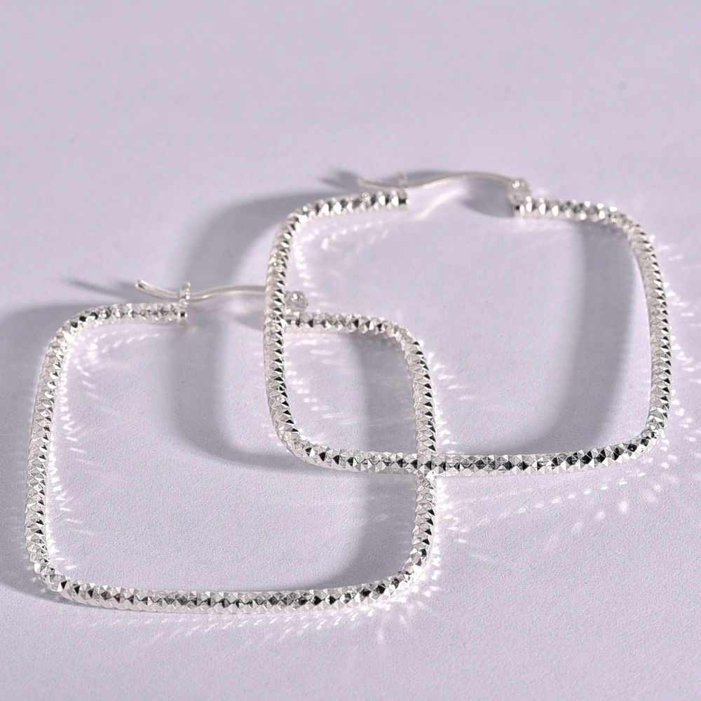 Sparkly Sterling Square Earrings